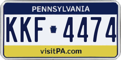PA license plate KKF4474