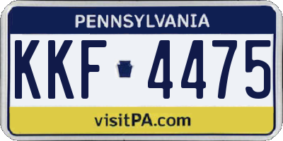 PA license plate KKF4475