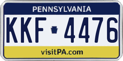 PA license plate KKF4476
