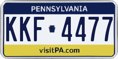 PA license plate KKF4477
