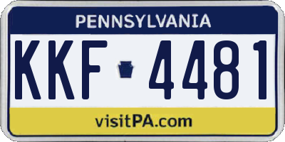 PA license plate KKF4481