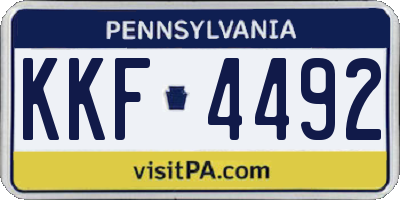 PA license plate KKF4492