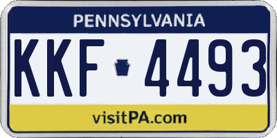 PA license plate KKF4493