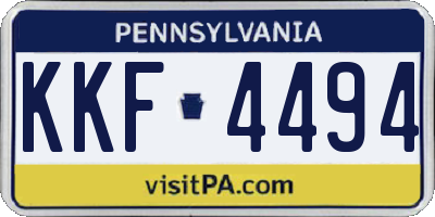 PA license plate KKF4494