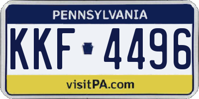 PA license plate KKF4496
