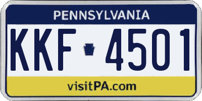 PA license plate KKF4501