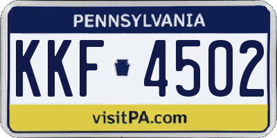 PA license plate KKF4502