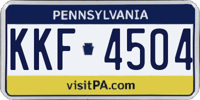 PA license plate KKF4504