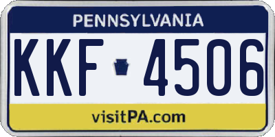 PA license plate KKF4506
