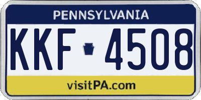 PA license plate KKF4508