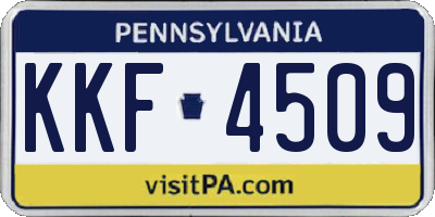 PA license plate KKF4509
