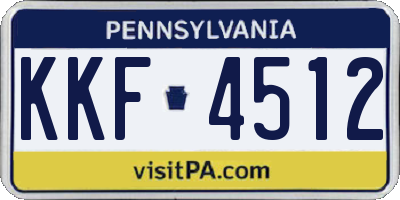 PA license plate KKF4512