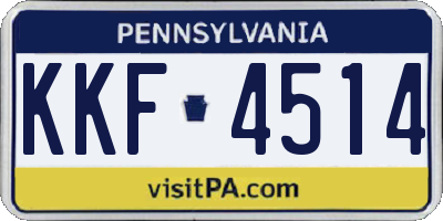 PA license plate KKF4514