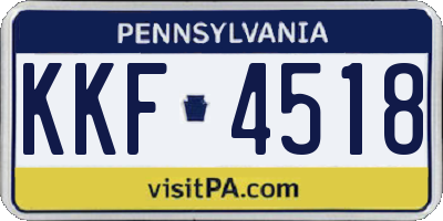 PA license plate KKF4518