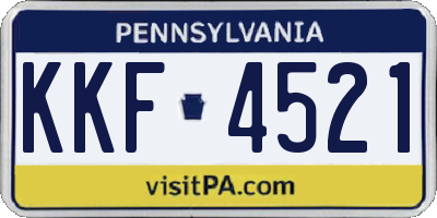 PA license plate KKF4521