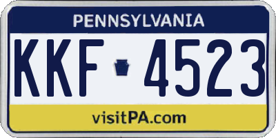 PA license plate KKF4523