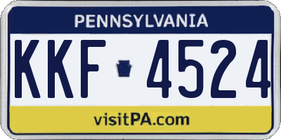 PA license plate KKF4524