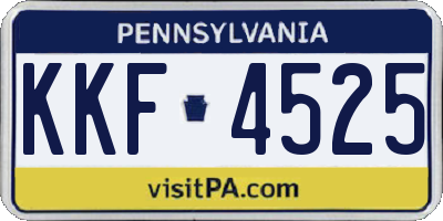 PA license plate KKF4525