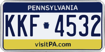 PA license plate KKF4532