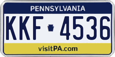 PA license plate KKF4536