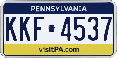 PA license plate KKF4537