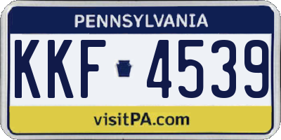PA license plate KKF4539