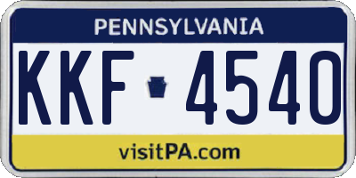 PA license plate KKF4540