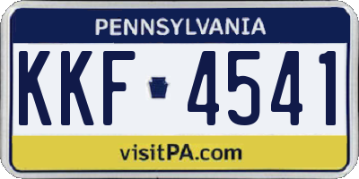 PA license plate KKF4541