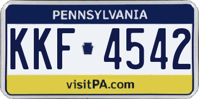 PA license plate KKF4542