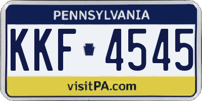 PA license plate KKF4545