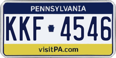 PA license plate KKF4546