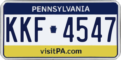 PA license plate KKF4547
