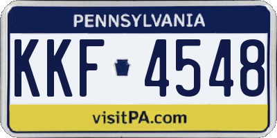 PA license plate KKF4548