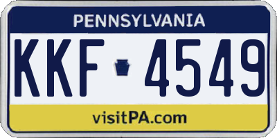 PA license plate KKF4549