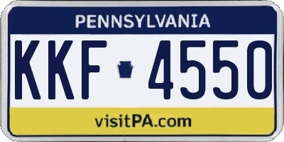 PA license plate KKF4550