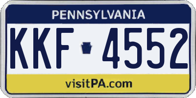 PA license plate KKF4552
