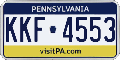 PA license plate KKF4553