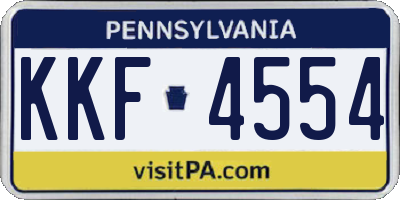 PA license plate KKF4554