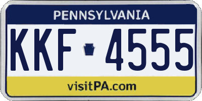 PA license plate KKF4555