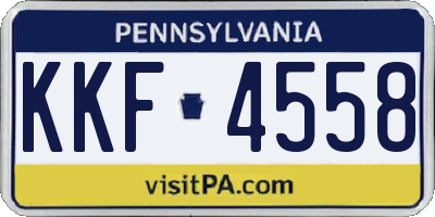 PA license plate KKF4558