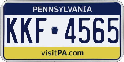 PA license plate KKF4565