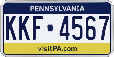 PA license plate KKF4567