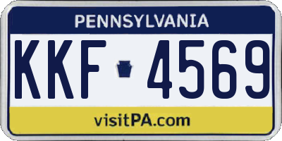 PA license plate KKF4569