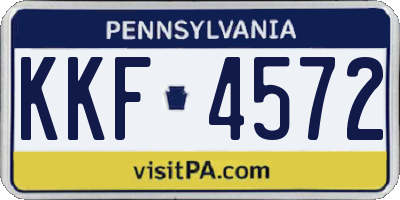 PA license plate KKF4572
