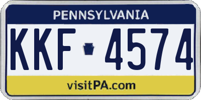 PA license plate KKF4574