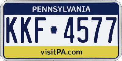 PA license plate KKF4577