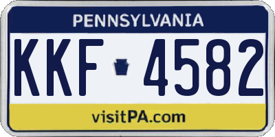 PA license plate KKF4582