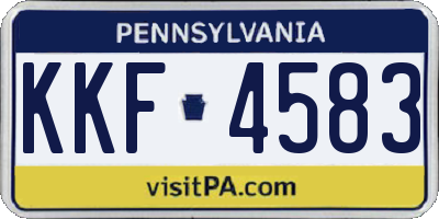 PA license plate KKF4583