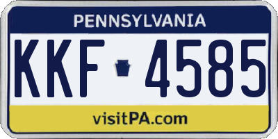 PA license plate KKF4585