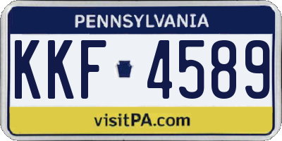 PA license plate KKF4589